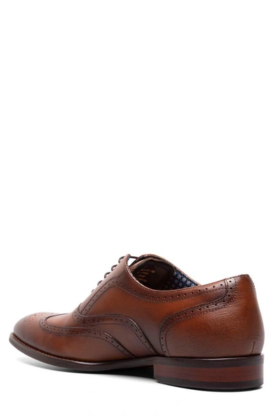 Shop Stacy Adams Kaine Wingtip Oxford In Cognac