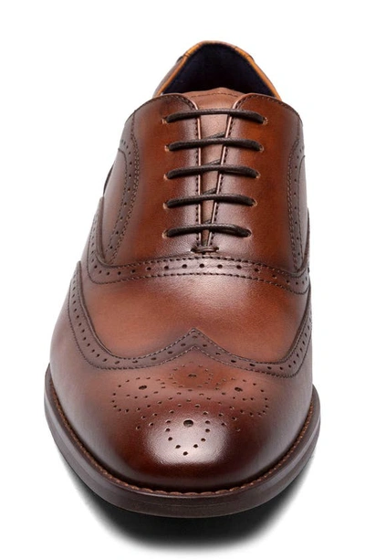 Shop Stacy Adams Kaine Wingtip Oxford In Cognac