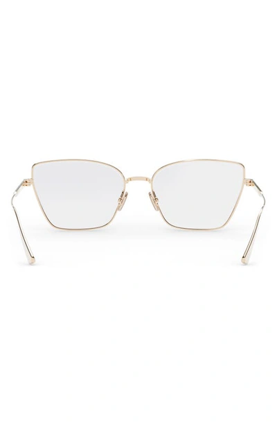 Shop Dior Gemo B2u 57mm Butterfly Optical Glasses In Shiny Light Nickeltin