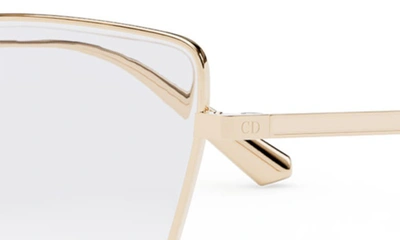 Shop Dior Gemo B2u 57mm Butterfly Optical Glasses In Shiny Light Nickeltin