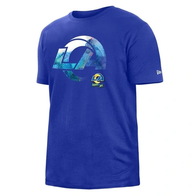 Shop New Era Royal Los Angeles Rams 2022 Sideline Ink Dye T-shirt In Blue