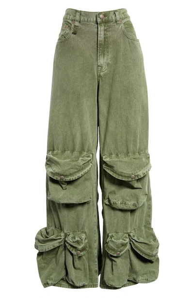 R13 Multipocket Utility Jeans In Olive