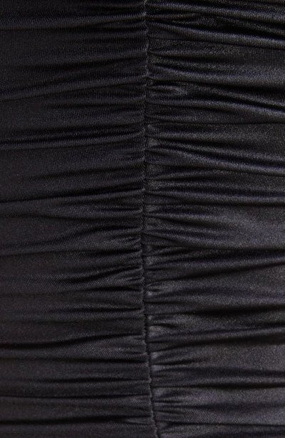Shop Saint Laurent Gathered Convertible Halter One-piece Swimsuit In Noir