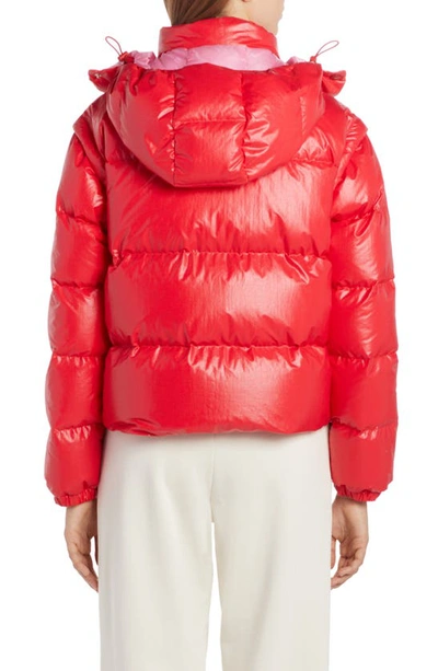 Shop Moncler Mauleon Convertible Down Jacket In Red