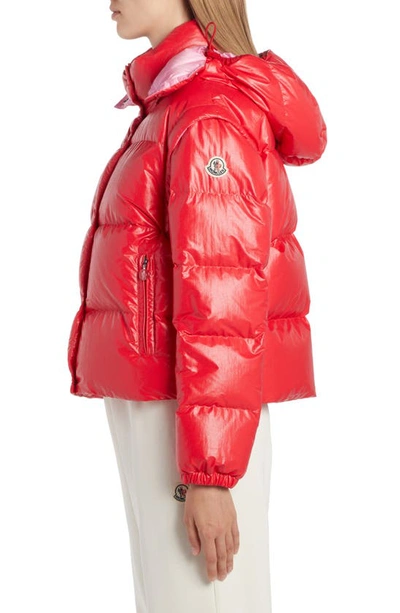 Shop Moncler Mauleon Convertible Down Jacket In Red