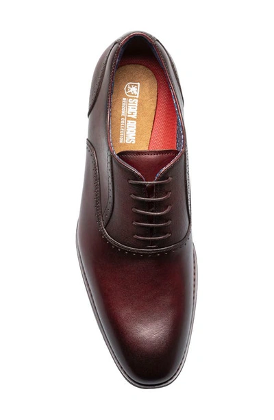 Shop Stacy Adams Kalvin Plain Toe Oxford In Burgundy