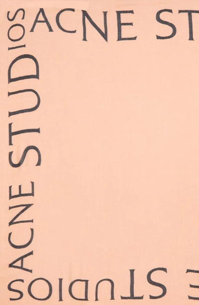 Shop Acne Studios Varbone Logo Print Wool Gauze Scarf In Blush Pink