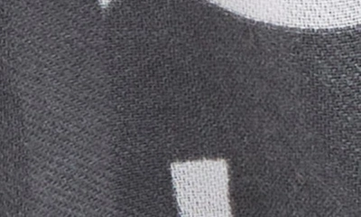 Shop Acne Studios Varbone Logo Print Wool Gauze Scarf In Carbon Grey
