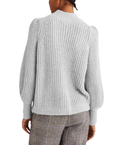 Shop Boden Ribbed Fluffy High Neck Wool & Alpaca-blend Jumper In Grey