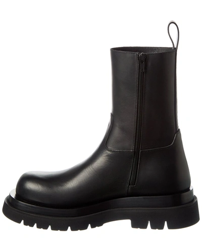 Shop Bottega Veneta Zipped Leather Boot In Black
