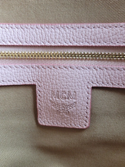 Shop Mcm Women's Powder Pink Visetos Coated Canvas Crossbody Pouch Bag