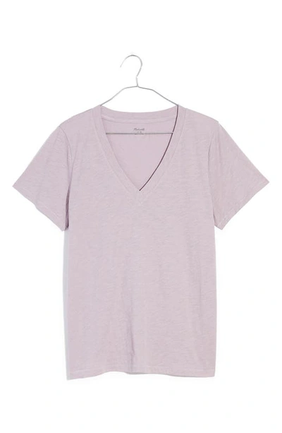 Shop Madewell Whisper Cotton V-neck T-shirt In Provence Grape