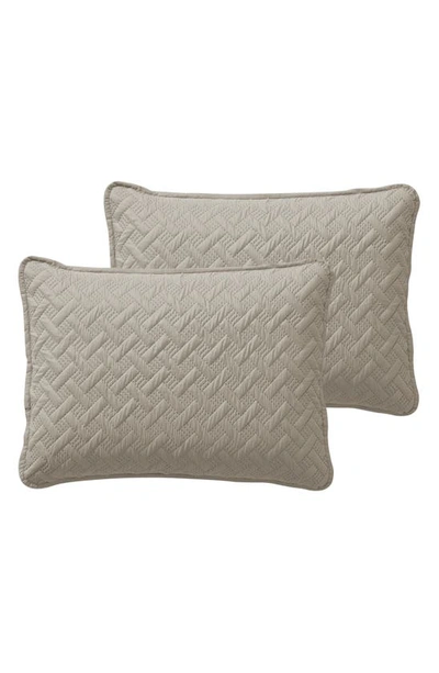 Vcny Home Nina Embossed Basketweave Quilt Set In Taupe