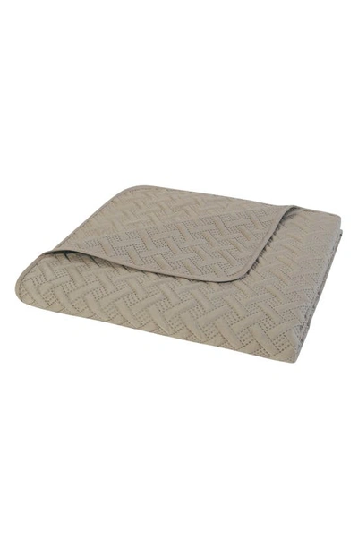Vcny Home Nina Embossed Basketweave Quilt Set In Taupe