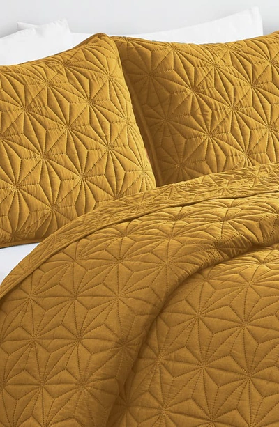 Shop Vcny Home Kaleidoscope Embossed Geometric Quilt Set In Gold