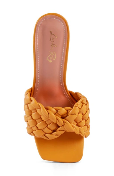 Shop London Rag Celie Woven Heeled Sandal In Yellow