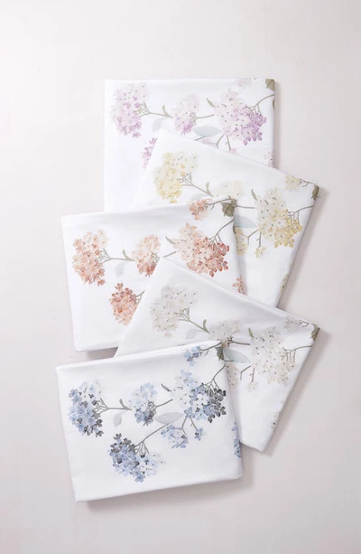 Melange Golden Hydrangea Embroidered Duvet Set In Yellow/ White