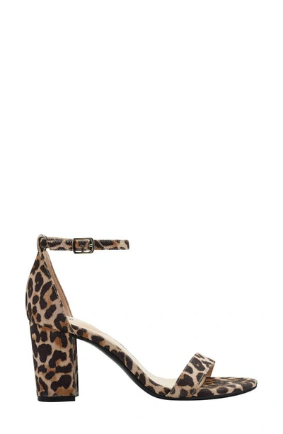 Shop Bandolino Armory Ankle Strap Sandal In Leopard Fabric/ Brown