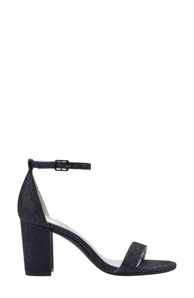 Shop Bandolino Armory Ankle Strap Sandal In Navy Glam Fabric/ Blue
