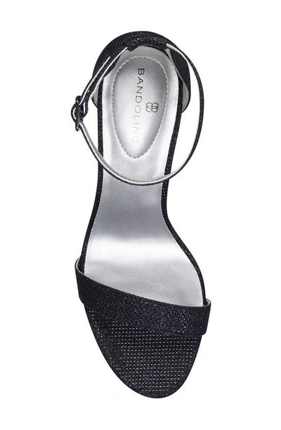 Shop Bandolino Armory Ankle Strap Sandal In Navy Glam Fabric/ Blue