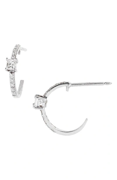 Shop Mindi Mond Fancy Diamond Huggie Hoop Earrings In 18k Wg