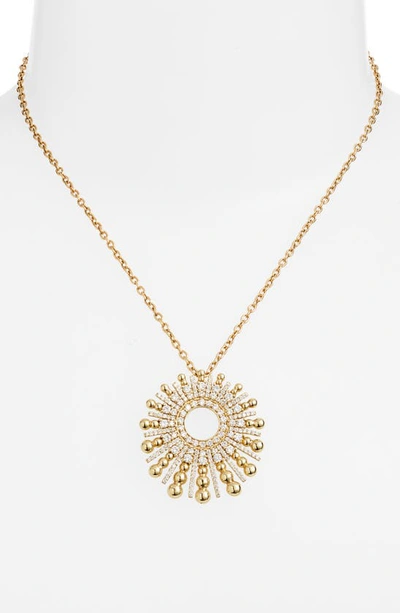 Mindi Mond Icon Gold Bead & Diamond Spoke Pendant Necklace In 18k Yg