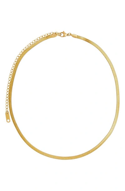 Shop Petit Moments Moore Snake Chain Necklace In Gold