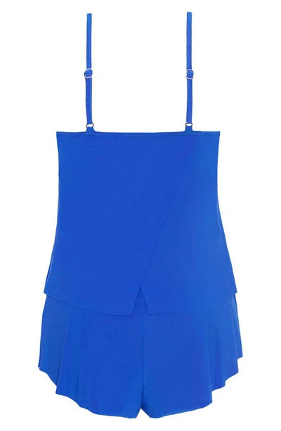 Shop Magicsuit Mila One-piece Romper Swimsuit In Sapphire