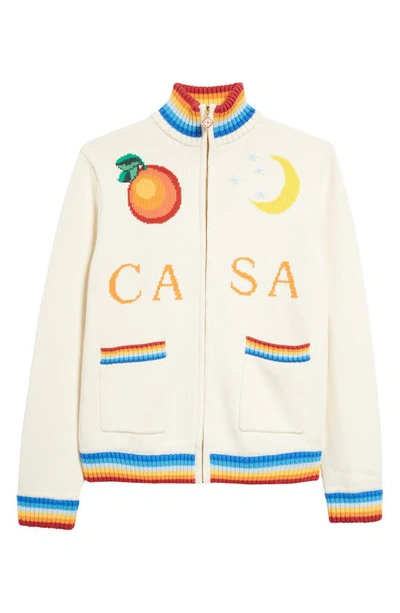 Shop Casablanca Casa Club Sweater Coat In Off-white
