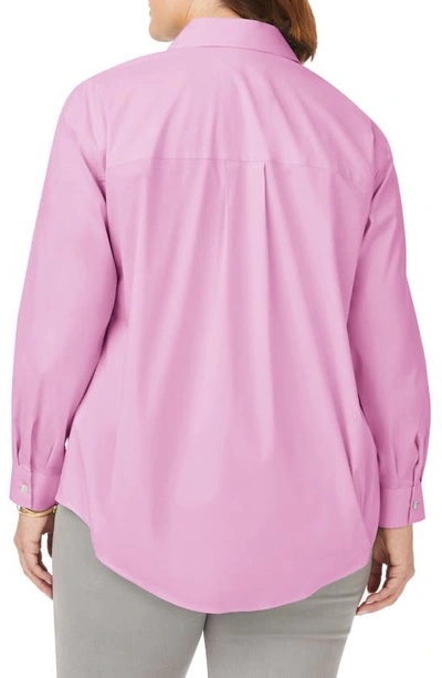 Shop Foxcroft Lacey Non-iron Popover Tunic Top In Orchid Bouquet