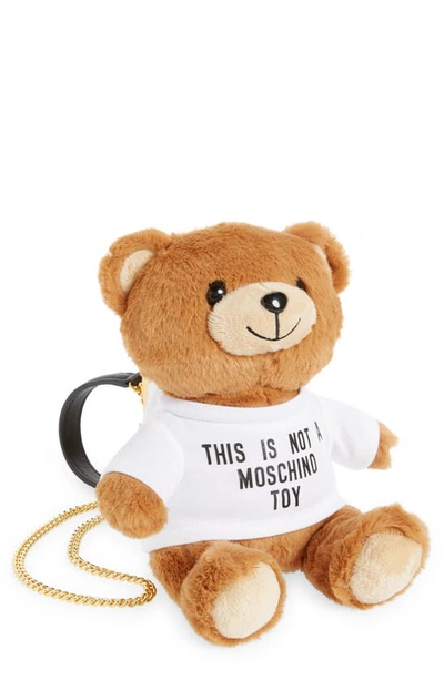 Shop Moschino Plush Stuffed Teddy Bear Clutch In Fantasy Print Only One Color