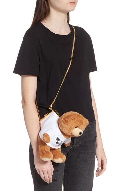 Shop Moschino Plush Stuffed Teddy Bear Clutch In Fantasy Print Only One Color