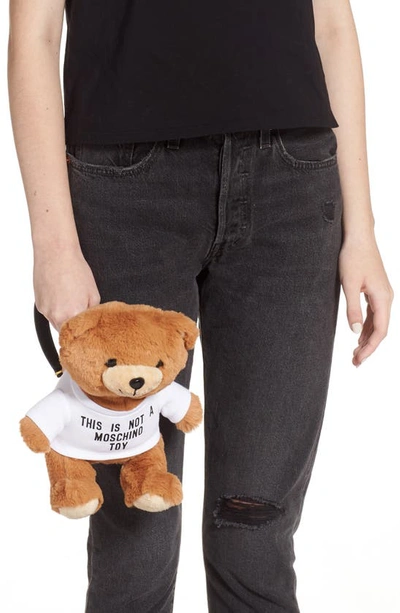 Moschino Stuffed Teddy Bear Crossbody In Fantasy Print Only One Color