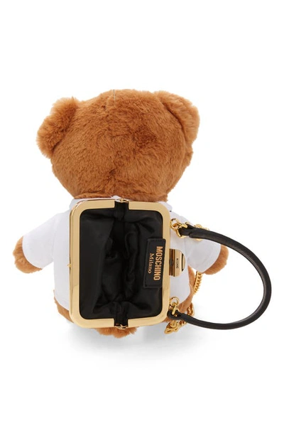 Shop Moschino Plush Stuffed Teddy Bear Clutch In Fantasy Print Only One Color