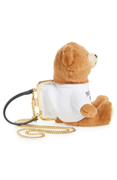 Shop Moschino Plush Stuffed Teddy Bear Clutch In Fantasy Print Only One Color