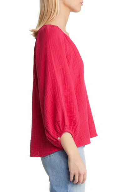 Shop Tommy Bahama Coral Isle Cotton Gauze Peasant Blouse In Bright Rose