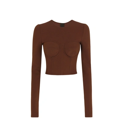 Shop Dolce & Gabbana Jersey Top In Brown