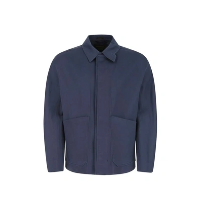 Shop Ermenegildo Zegna Cotton Jacket In Blue