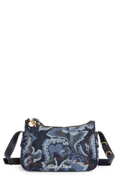 Shop See By Chloé Hana Denim Jacquard Baguette Shoulder Bag