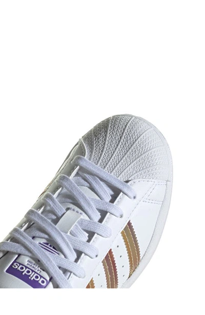 Adidas Originals Superstar Sneaker In White/ White/ Purple Rush