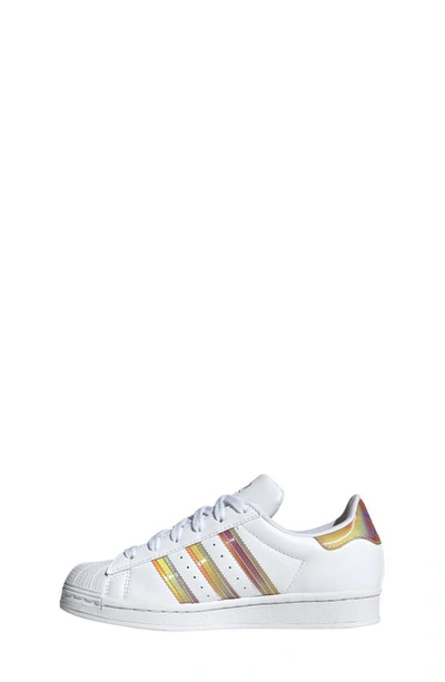 Adidas Originals Superstar Sneaker In White/ White/ Purple Rush