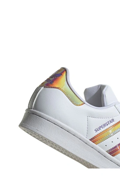 Adidas Originals Superstar Sneaker In White/ White/ Purple Rush