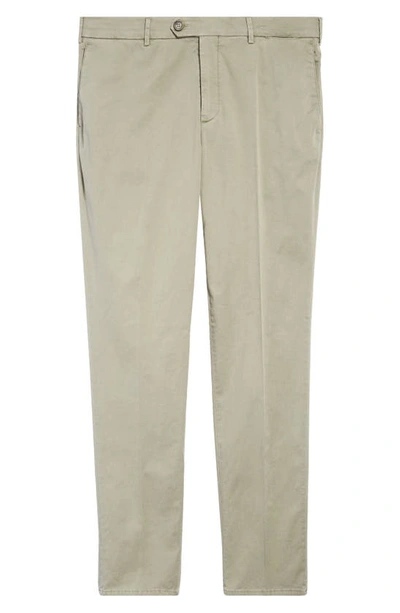 Shop Brunello Cucinelli Stretch Cotton Straight Leg Pants In C6269 Sage Green