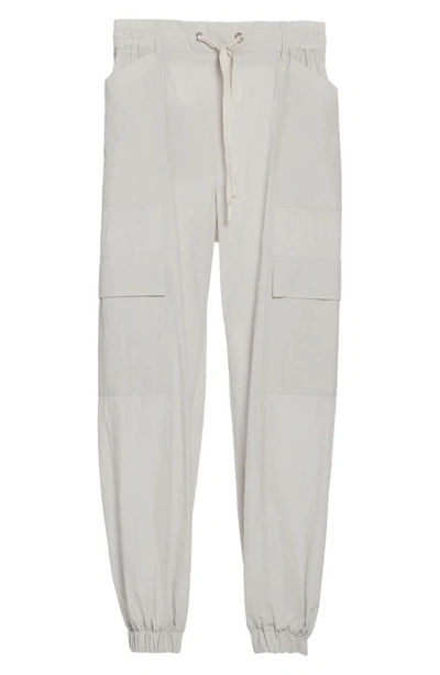 Shop Moncler Drawstring Cotton Cargo Pants In Grey