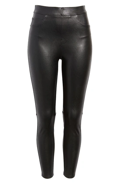 Shop Spanx Faux Leather Ankle Skinny Pants In Luxe Black