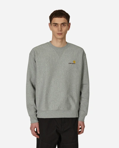 Shop Carhartt American Script Crewneck Sweatshirt In Grey