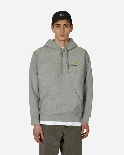 Shop Carhartt American Script Hooded Sweatshirt In Grey