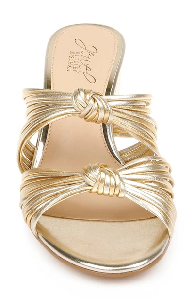 Shop Jewel Badgley Mischka Cheryl Knotted Slide Sandal In Light Gold