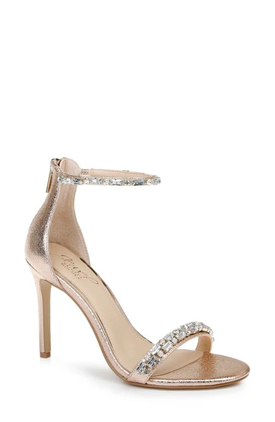 Shop Jewel Badgley Mischka Campbell Sandal In Rose Gold