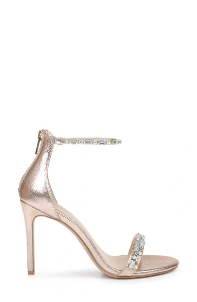 Shop Jewel Badgley Mischka Campbell Sandal In Rose Gold